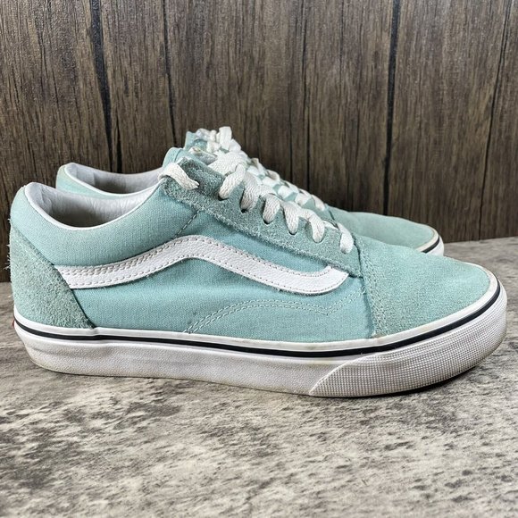 Vans Shoes - Vans Off The Wall Sneaker Women Size 7 Suede Canvas Low Teal Light Aqua Blue